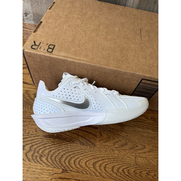 Nike GT Cut 3 \'Metallic Silver\' White Basketball Sneakers Size 5.5 Mens / 7 Wmns